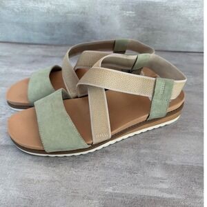 Dr. Scholl's Women's Sandals Size 10M‎ Sage Green Beige Platform Comfort Shoes